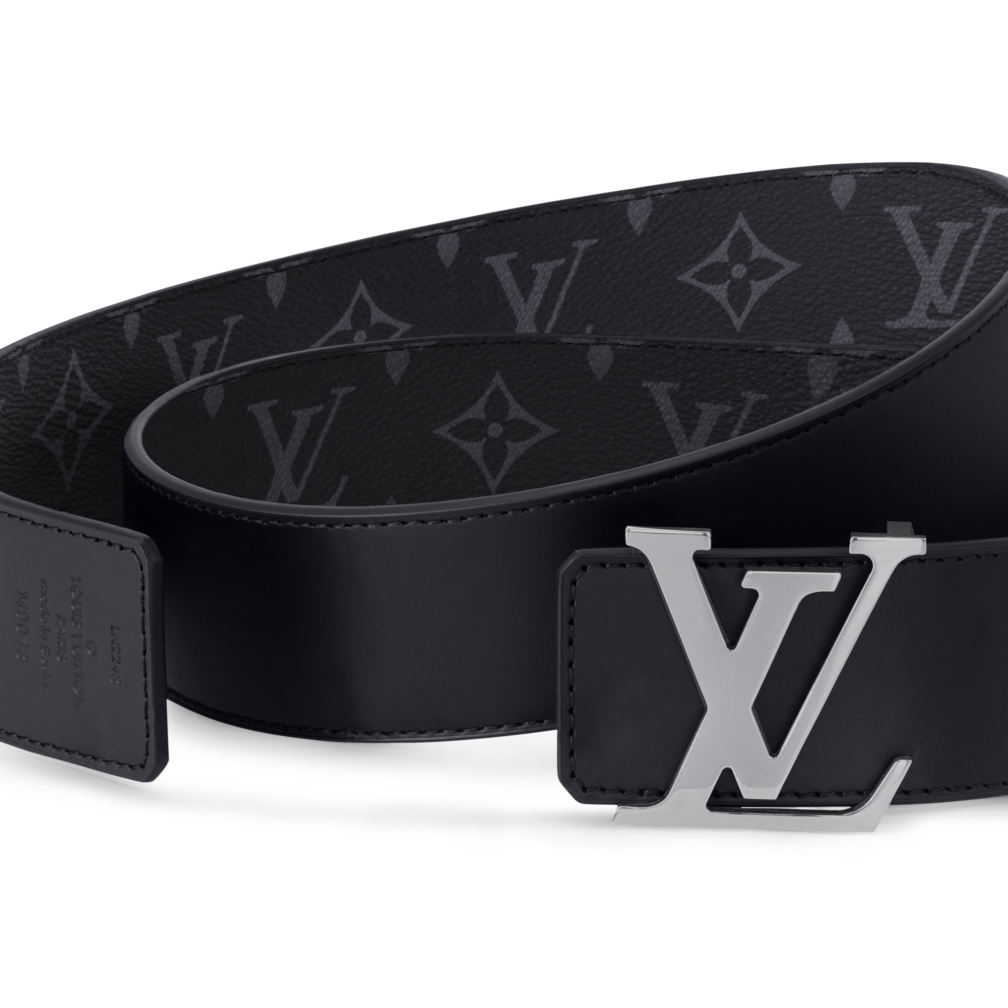 ベルト・LV イニシャル 40MM リバーシブル モノグラム・エクリプス